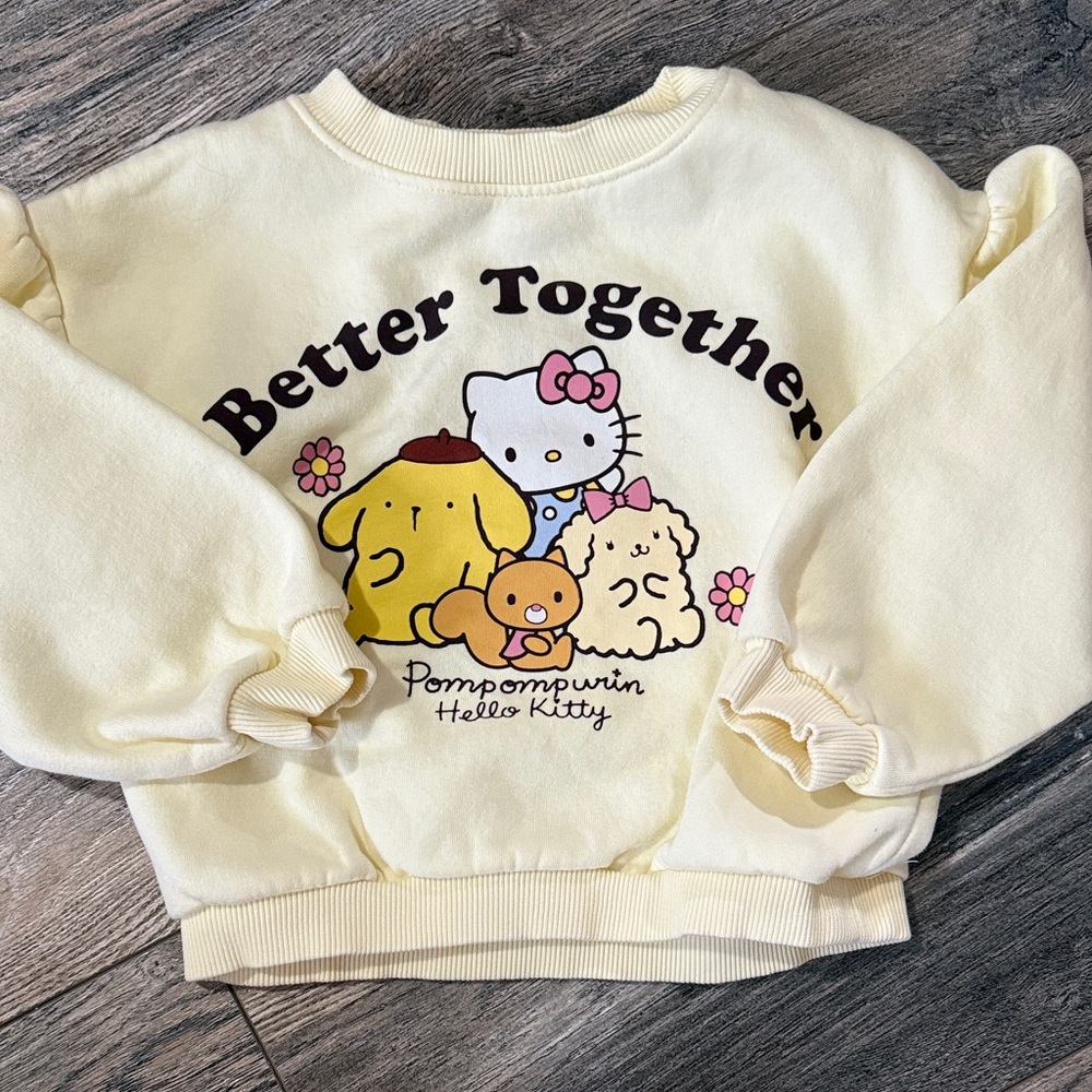 Sanrio Cream Sweatshirt with Hello Kitty and Friends